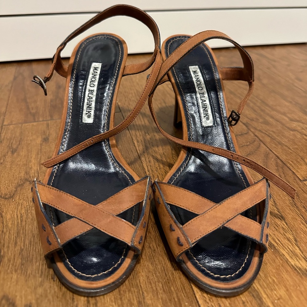 Brown leather Manolo Blahnik 36.5